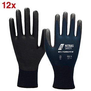 Thumbnail - NITRAS SAFETY unisex Arbeitshandschuhe 8815 Flexible Fit MF blau Größe 6, 12 Paar