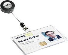 10 DURABLE Namensschilder mit Clip 8,5 x 5,4 cm