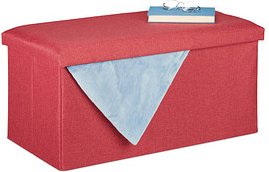 Thumbnail - relaxdays Sitztruhe 10031616_708 rot Holz 76,5 cm