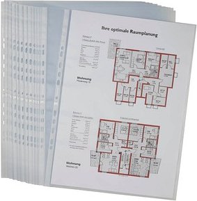 Thumbnail - OXFORD Prospekthüllen DIN A3 transparent genarbt 0,09 mm, 25 St.