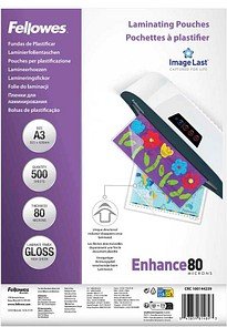 Fellowes Enhance80 ImageLast Laminierfolien glänzend für A3 80 micron, 500 St.