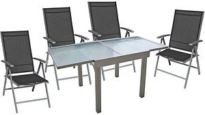 Thumbnail - Garden Pleasure Sitzgruppe LOLA dunkelgrau, grau Metall, 5-teilig