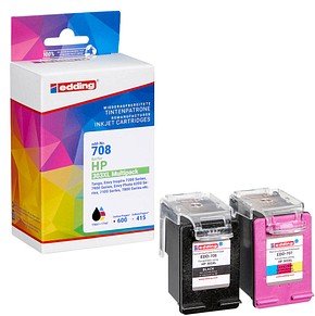 Thumbnail - edding EDD-708 schwarz, color Druckerpatronen kompatibel zu HP 303XL (T6N04AE/T6N03AE), 2er-Set