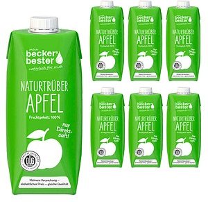 beckers bester Apfelsaft naturtrüb Direktsaft 6x 0,75 l
