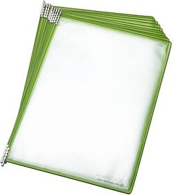 Thumbnail - tarifold Sichttafeln mit 5 Aufsteckreitern Candy Line DIN A4 grün, Öffnung oben, 20 St.