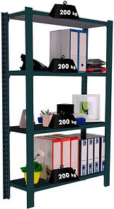 Thumbnail - Simonrack Schwerlastregal OFFICCLICK 4 8425437103469 anthrazit, silber 90,0 x 40,0 x 150,0 cm