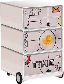 PAPERFLOW easyBox Business Rollcontainer weiß, bunt 62231 4 Auszüge 39,0 x 43,6 x 64,2 cm