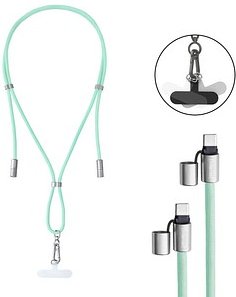 Thumbnail - Intenso Charging Lanyard Handykette Ladekabel grün, Kabellänge: 1,65 m, 60 Watt