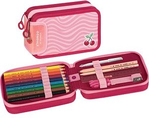 BRUNNEN Federmäppchen befüllt s'maepp Fruity Love rosa/rot 33-teilig, 20,0 x 7,5 cm