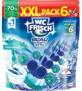 WC FRISCH BLAU KRAFT AKTIV WC-Duftspüler Ozeanfrische, 6x 50,0 g