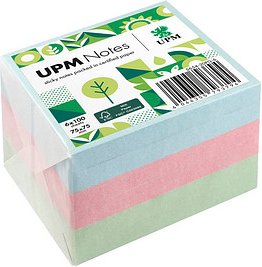 UPM Notes Pastellmix Haftnotizen doppelte Haftung farbsortiert, 6 Blöcke