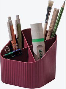 Thumbnail - HAN Stiftehalter KARMA rot Polystyrol 4 Fächer 11,1 x 11,1 x 10,5 cm