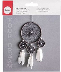 Rayher Bastelset Traumfänger grau grau/weiß