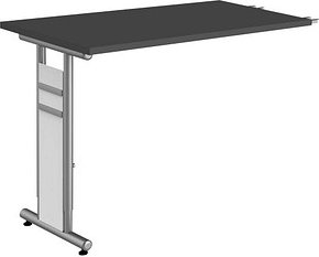 Kerkmann Anbautisch höhenverstellbar Priola anthrazit, silber rechteckig 100,0 x 60,0 x 68,0 - 82,0 cm