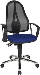 Thumbnail - Topstar Bürostuhl Point 60 Netz Plus, G260 Stoff blau, Gestell chrom