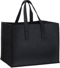 relaxdays Kaminholztasche 50,0 l schwarz 43,0 x 36,5 x 34,5 cm