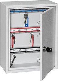 Thumbnail - ISS Ulm Schlüsselkasten lichtgrau mit 42 Haken, Zylinderschloss, 24,0 x 13,0 x 30,5 cm, 1 St.