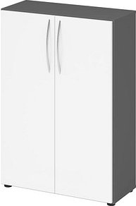 Thumbnail - HAMMERBACHER Aktenschrank 4550, V4550/G/W/BM grafit, weiß 2 Fachböden 80,0 x 34,6 x 114,4 cm