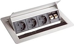 HAMMERBACHER 3-fach Tischsteckdose 3,0 m silber