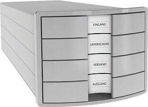 HAN Schubladenbox Impuls lichtgrau 1012-11, DIN A4 mit 4 Schubladen, 1 St.