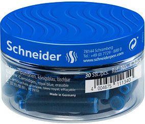 Schneider Tintenpatronen für Füller blau, 30 St.