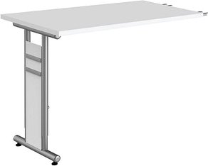 Kerkmann Anbautisch höhenverstellbar Priola weiß, silber rechteckig 100,0 x 60,0 x 68,0 - 82,0 cm