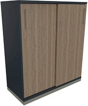 fm Schiebetürenschrank Oldenburg, 4260649686256 lavagrau, eiche natur 2 Fachböden 100,0 x 44,2 x 113,3 cm