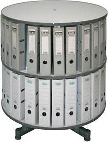 reef Ordnerdrehsäule grau bis zu 48 Ordner, Komplett drehbar, H: 88,0 cm