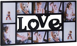 relaxdays Collage-Bilderrahmen LOVE schwarz 72,0 x 36,5 cm, 1 St.