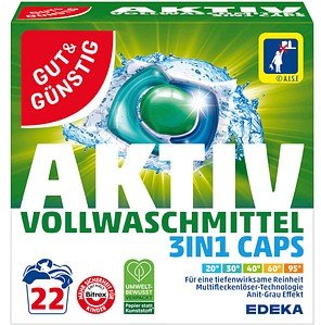GUT&GÜNSTIG AKTIV Waschmittel Caps, 22 St.