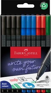 Thumbnail - FABER-CASTELL Grip Office Fineliner farbsortiert 0,4 mm, 10 St.