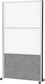 Thumbnail - MAUL Akustik-Trennwand MAULconnecto 9622195, dunkelgrau, weiß 100,0 x 182,0 cm mit Rollen, 1 St.