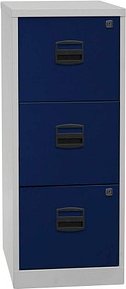BISLEY Home PFA 3 Hängeregistraturschrank lichtgrau, oxfordblau 3 Schubladen 41,3 x 40,0 x 101,5 cm, 1 St.