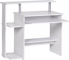 WOHNLING Schreibtisch weiß rechteckig, Wangen-Gestell weiß 94,0 x 48,0 cm