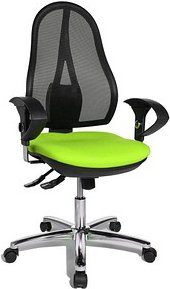 Thumbnail - Topstar Bürostuhl Open Point SY Deluxe, OP290U G05 Stoff grün, Gestell chrom