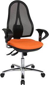 Thumbnail - Topstar Bürostuhl Open Point SY Deluxe, OP290U G04 Stoff orange, Gestell chrom