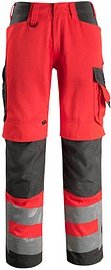 Thumbnail - MASCOT® unisex Warnschutzhose Kendal rot, dunkelanthrazit Größe 52