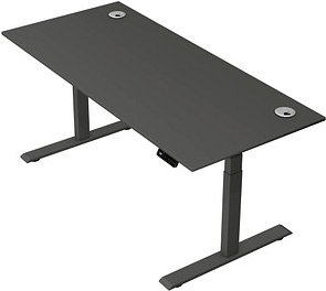 Thumbnail - Kerkmann Move 2 Plus elektrisch höhenverstellbarer Schreibtisch anthrazit rechteckig, T-Fuß-Gestell anthrazit 180,0 x 80...