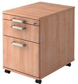 Thumbnail - HAMMERBACHER Solid AC20 Rollcontainer nussbaum 3 Auszüge 42,8 x 58,0 x 59,0 cm