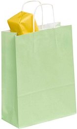 VP Papier-Tragetaschen Toptwist hellgrün 24,0 x 31,0 cm, 50 St.