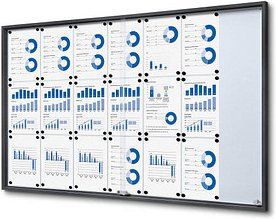 Showdown® Displays Schaukasten SLIM grau 21x DIN A4 156,6 x 5,0 x 94,8 cm, 1 St.
