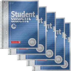 Thumbnail - BRUNNEN Collegeblöcke Student Premium Kleinformat liniert DIN A5 Innenrand, 5 Blöcke