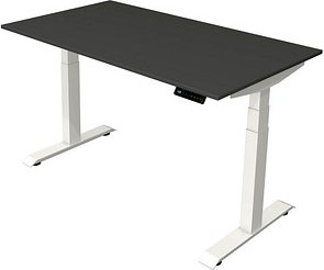 Thumbnail - Kerkmann Move 4 elektrisch höhenverstellbarer Schreibtisch anthrazit rechteckig, T-Fuß-Gestell weiß 140,0 x 80,0 cm