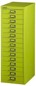 BISLEY MultiDrawer™ L3915 Schubladenschrank grün 15 Schubladen 27,8 x 38,0 x 85,7 cm