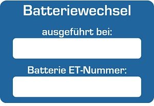 Thumbnail - EICHNER Aufkleber Batteriewechsel ausgeführt bei, blau/weiß, 250 St.