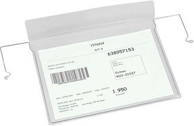 EICHNER Sichttaschen mit Drahtbügel DIN A4 quer transparent glatt, 50 St.