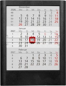 Tischkalender Einsteckkalender 2026/2027 schwarz, 1 St.