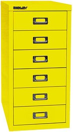 BISLEY MultiDrawer™ L296 Schubladenschrank gelb 6 Schubladen 27,8 x 38,0 x 59,0 cm
