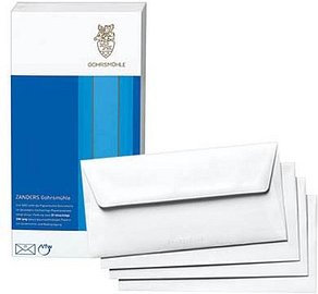 GOHRSMÜHLE Briefumschläge DIN lang ohne Fenster weiß nassklebend 25 St.