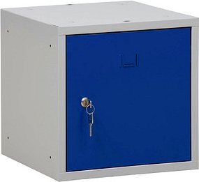 Gürkan Schließfachschrank lichtgrau, enzianblau 106998, 1 Schließfach 38,0 x 38,0 x 38,0 cm